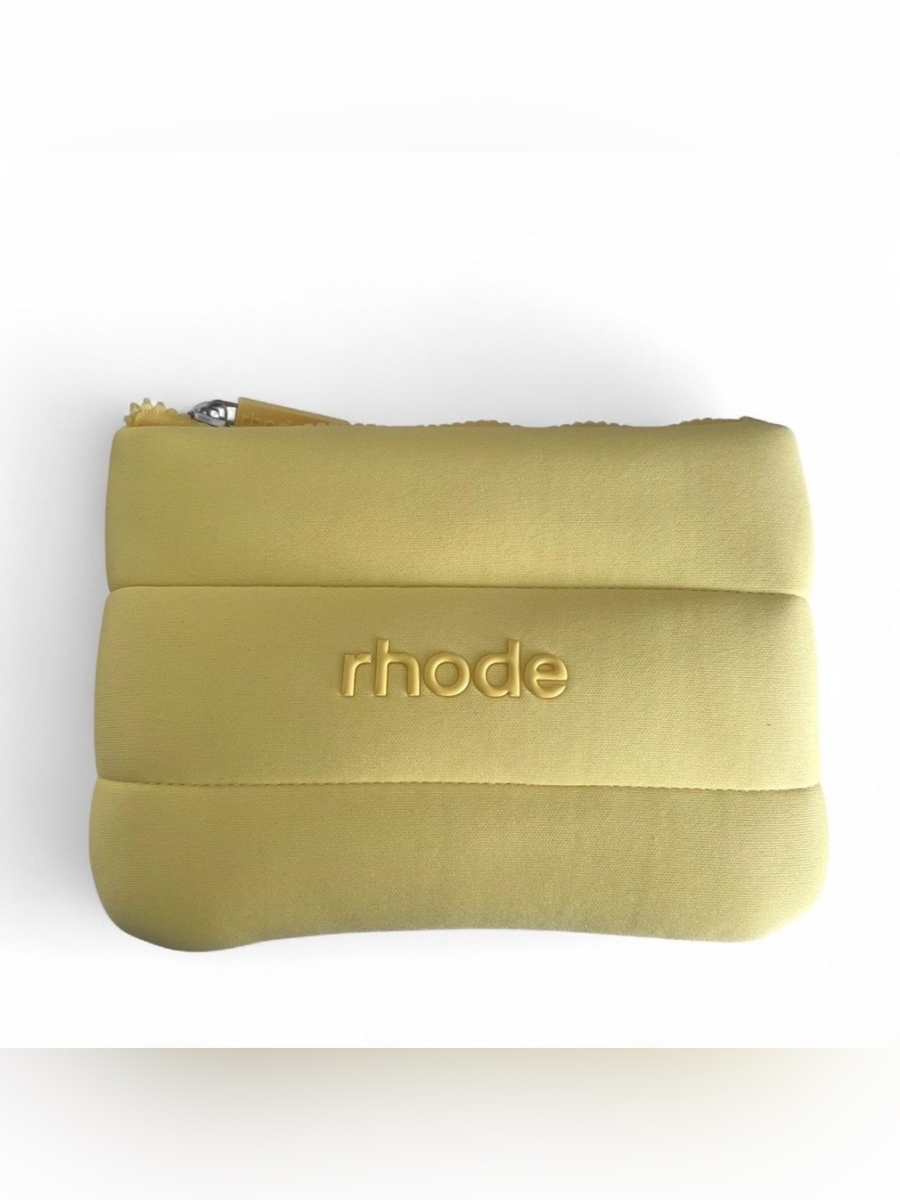 RHODE Skin Lemontini Yellow Quilted Puffer Makeup Bag Cosmetic Pouch